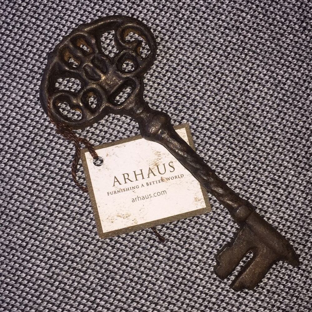 NWOT Arhaus Furniture Iron Brown Skeleton Key